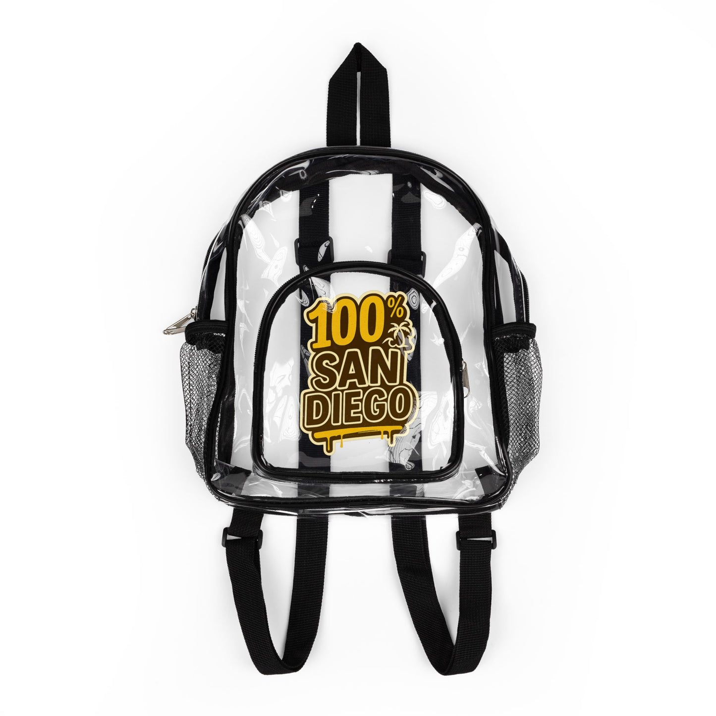 Clear Padres Colors Stadium Backpack | Game Day Essential, Concert Bag, Festival Gear, Transparent Backpack, Sports Events