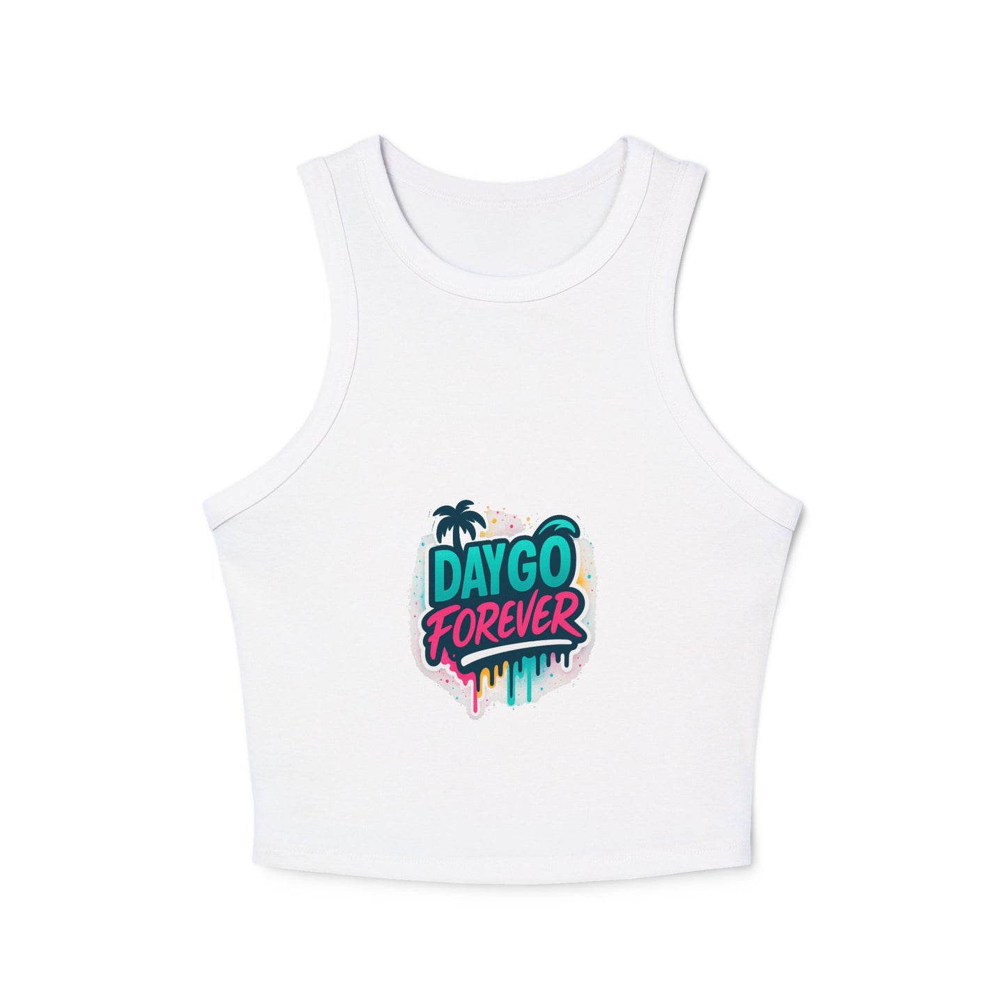 Daygo Forever Women's Crop Tank Top, Fun Summer Apparel, Beachwear, Festival Outfit, Gift for Her, Graphic Tee, Summer Vibe Tank