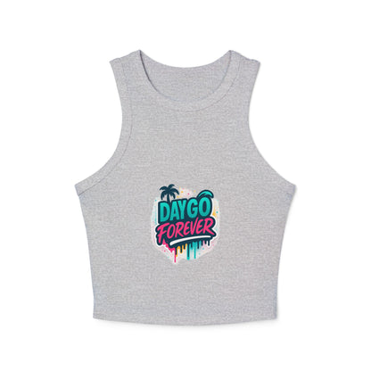 Daygo Forever Women's Crop Tank Top, Fun Summer Apparel, Beachwear, Festival Outfit, Gift for Her, Graphic Tee, Summer Vibe Tank