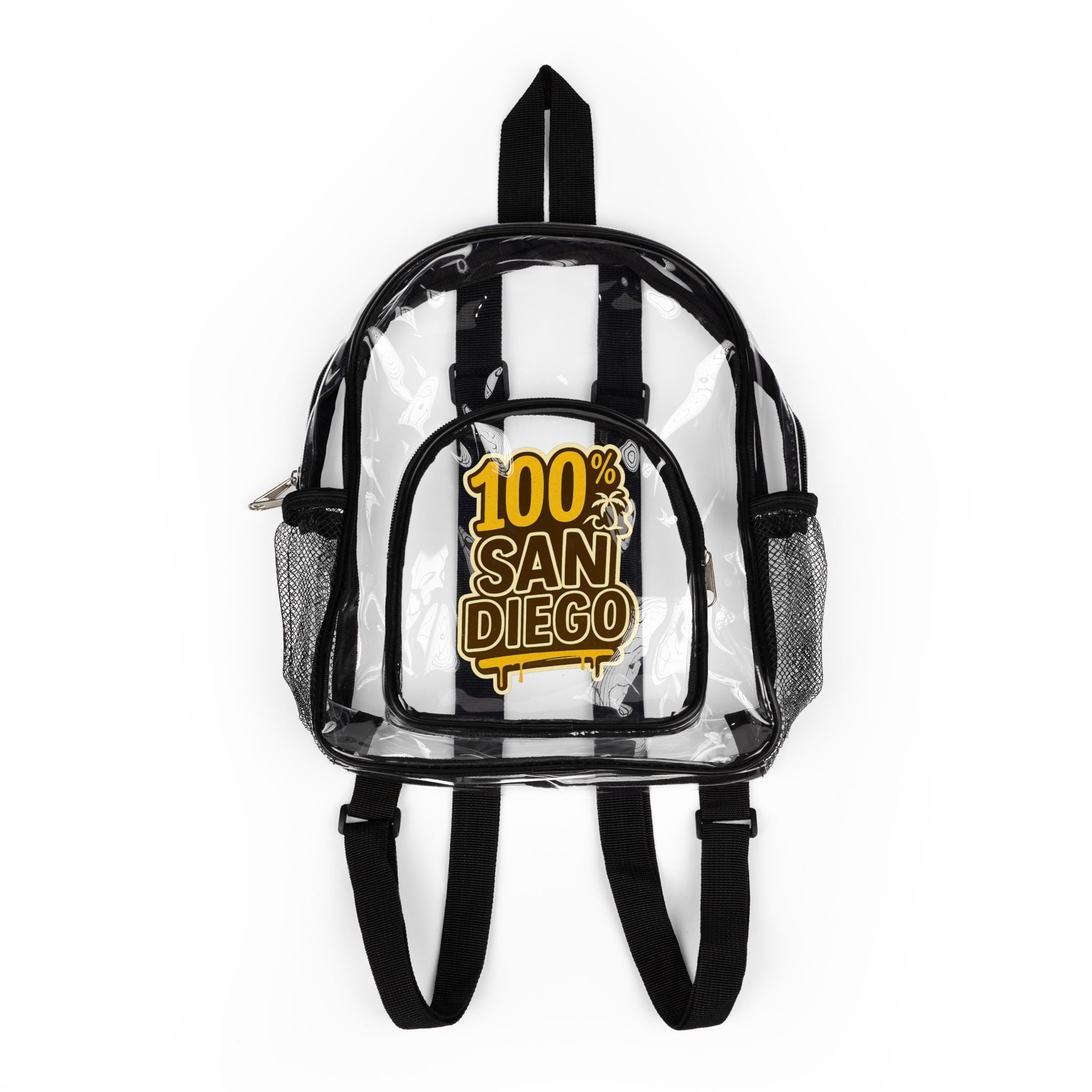 Clear Padres Colors Stadium Backpack | Game Day Essential, Concert Bag, Festival Gear, Transparent Backpack, Sports Events