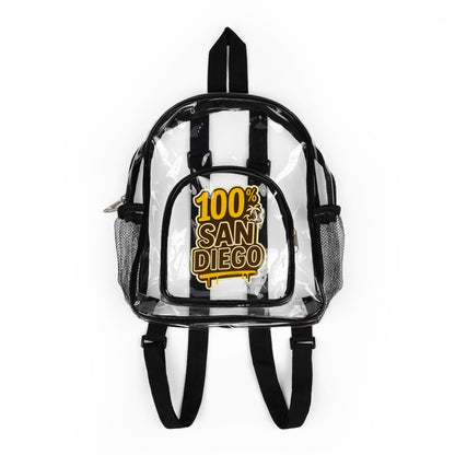 Clear Padres Colors Stadium Backpack | Game Day Essential, Concert Bag, Festival Gear, Transparent Backpack, Sports Events