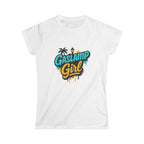 Gaslamp Girl Women's Softstyle Tee | Casual Summer Apparel, Beachwear, Graphic T-shirt, Gift for Her, Vacation Outfit