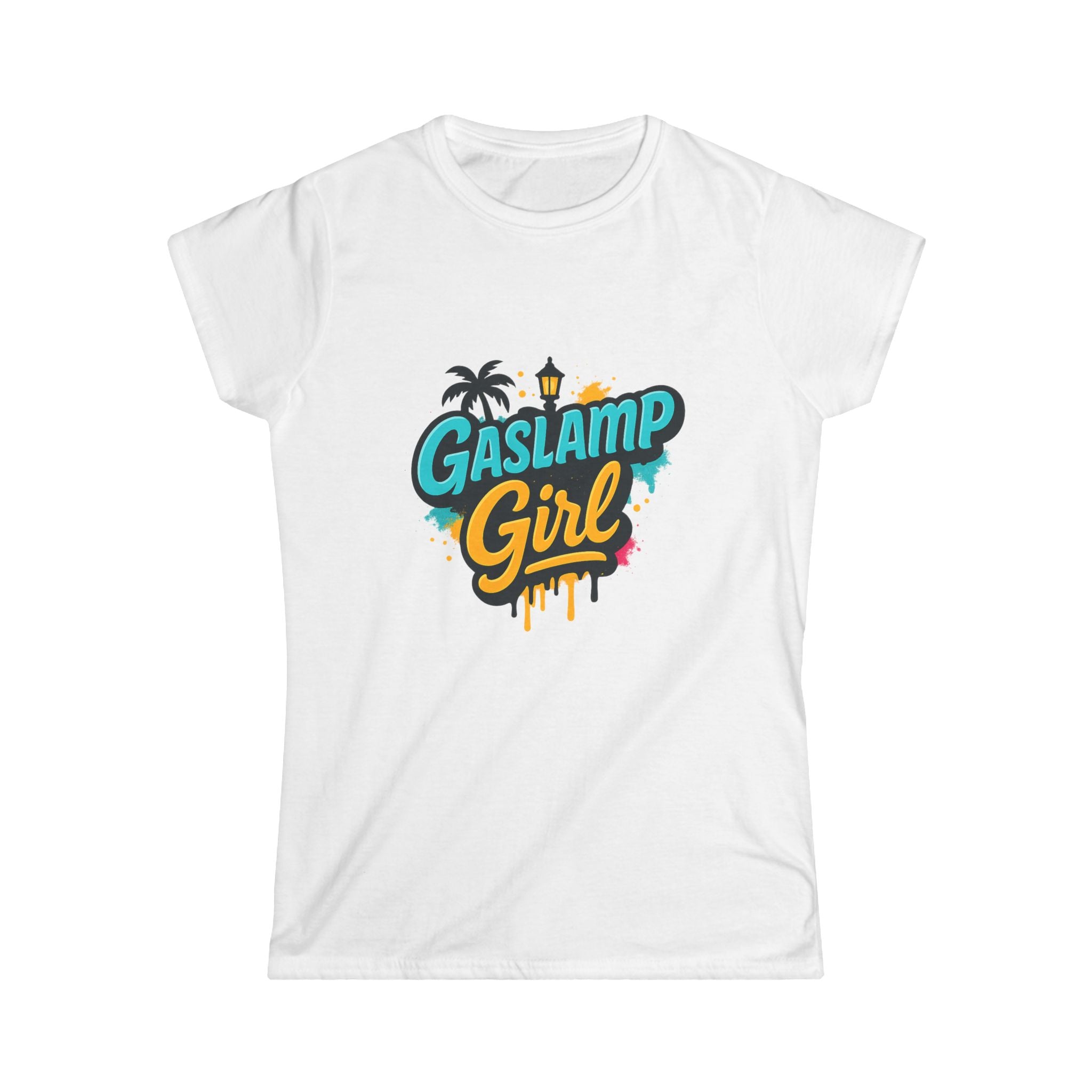 Gaslamp Girl Women's Softstyle Tee | Casual Summer Apparel, Beachwear, Graphic T-shirt, Gift for Her, Vacation Outfit