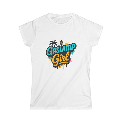 Gaslamp Girl Women's Softstyle Tee | Casual Summer Apparel, Beachwear, Graphic T-shirt, Gift for Her, Vacation Outfit