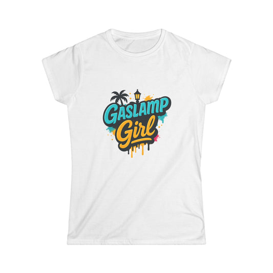 Gaslamp Girl Women's Softstyle Tee | Casual Summer Apparel, Beachwear, Graphic T-shirt, Gift for Her, Vacation Outfit