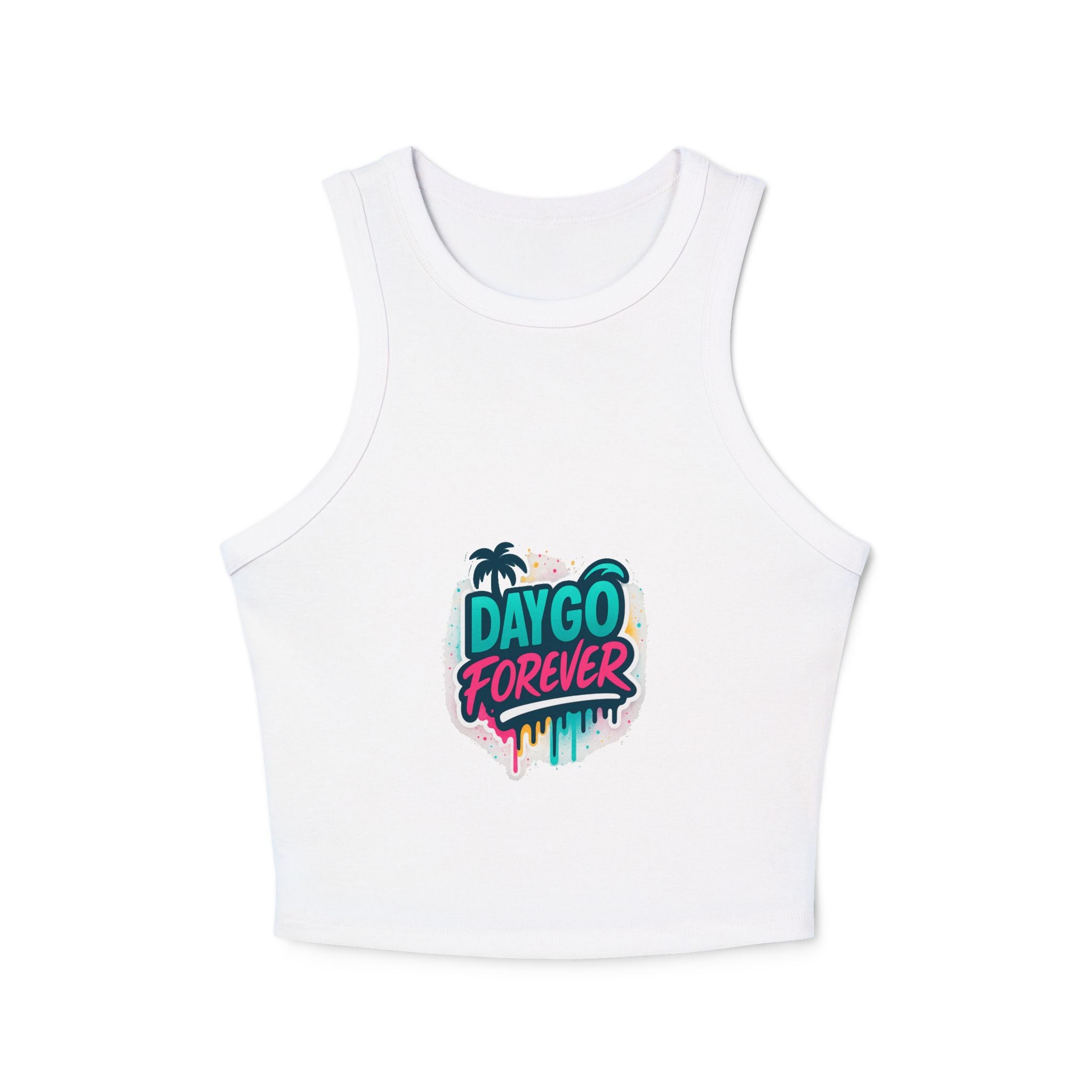 Daygo Forever Women's Crop Tank Top, Fun Summer Apparel, Beachwear, Festival Outfit, Gift for Her, Graphic Tee, Summer Vibe Tank