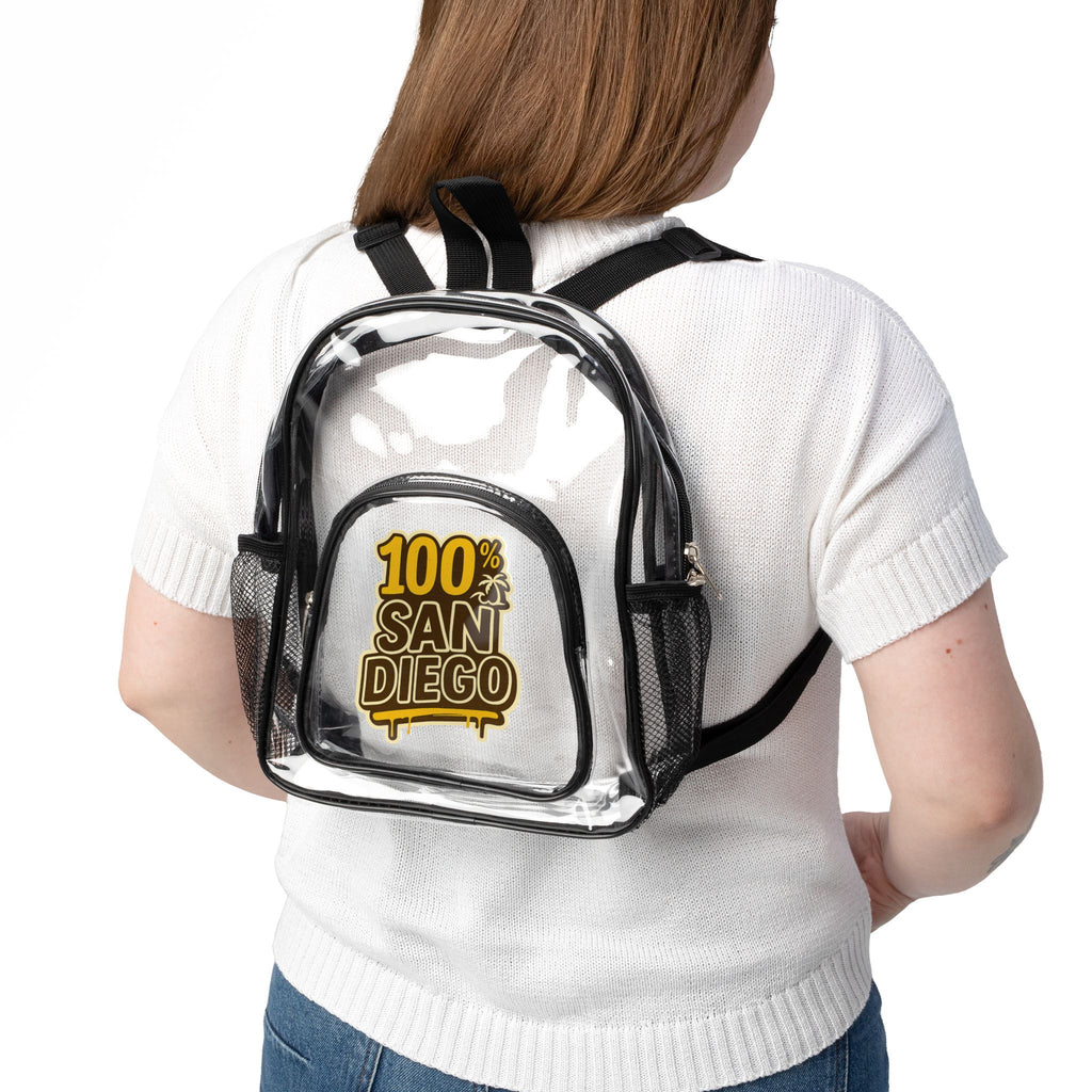 Clear Padres Colors Stadium Backpack | Game Day Essential, Concert Bag, Festival Gear, Transparent Backpack, Sports Events