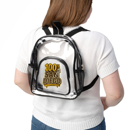 Clear Padres Colors Stadium Backpack | Game Day Essential, Concert Bag, Festival Gear, Transparent Backpack, Sports Events