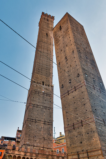Garisenda tower in Bologna, Italy